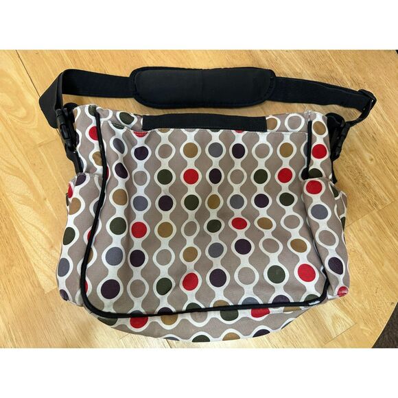 Skip Hop Jonathan Adler Dash Diaper/Messenger Bag Multicolor Polka Dots - Picture 3 of 7